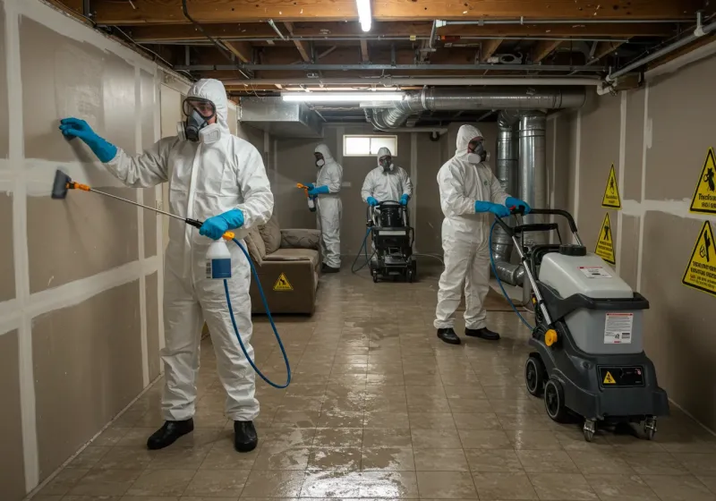 Basement Moisture Removal and Structural Drying process in Jasper, TX